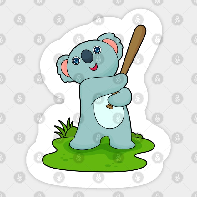 Koala Baseball Baseball bat Sticker by Markus Schnabel